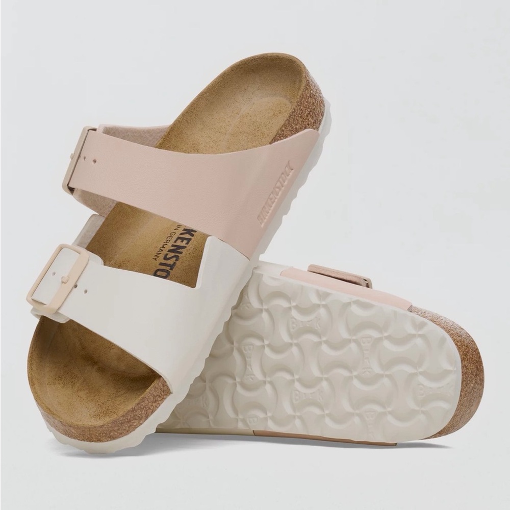 BIRKENSTOCK Two-Tone Blush & White Arizona Double Strap Sandal, sz 39 / 8.5 US - Picture 13 of 13